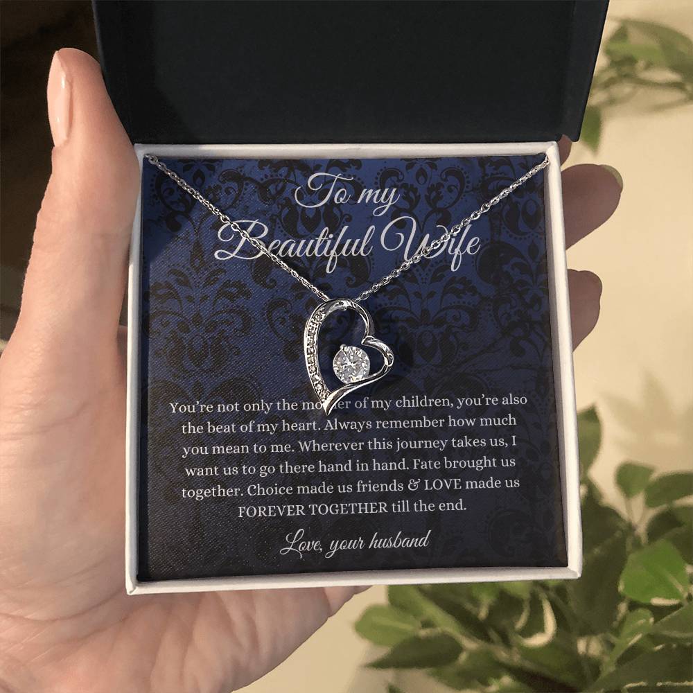 To My Beautiful Wife From Husband Forever Love Necklace