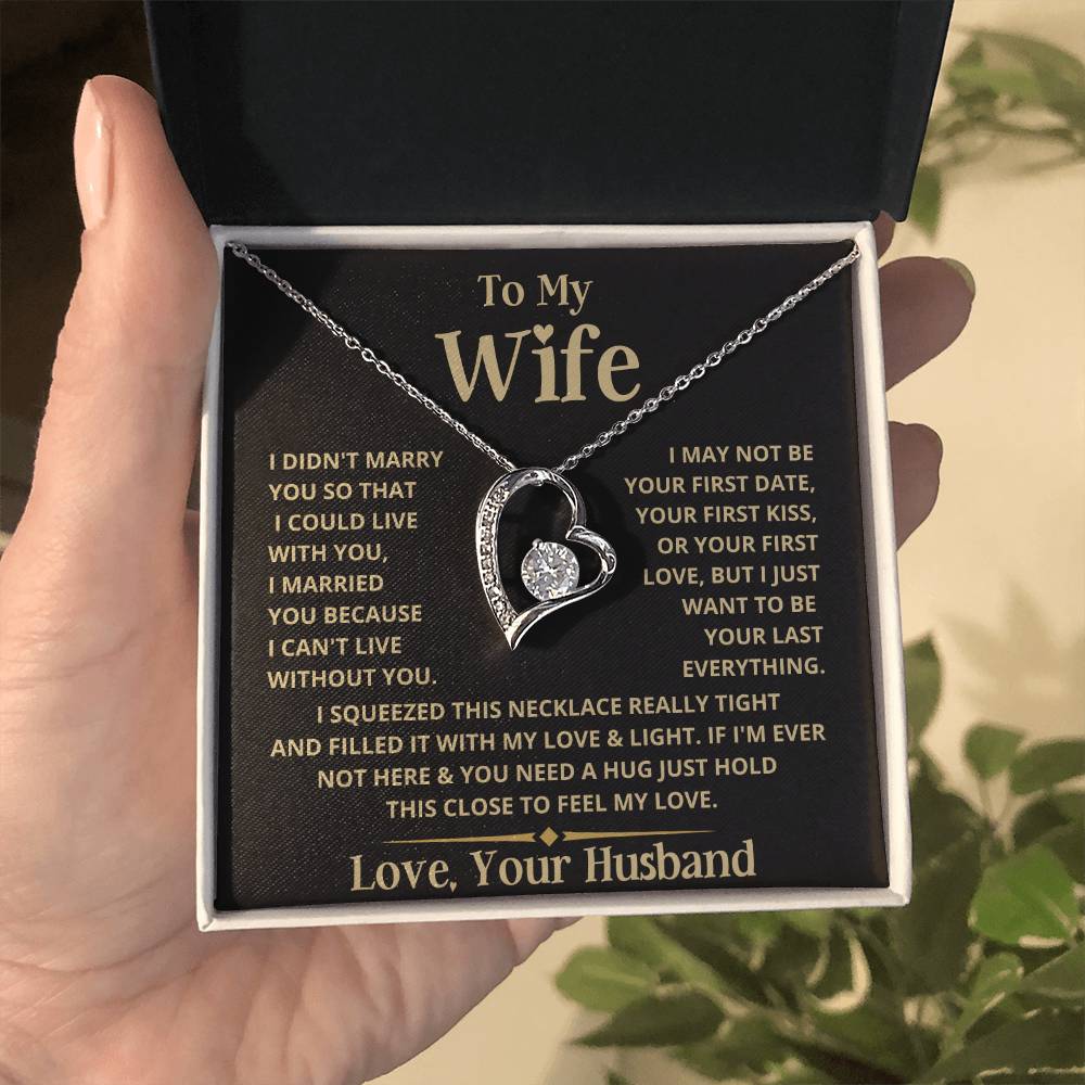 To My Wife Heart Necklace Forever Love Necklace