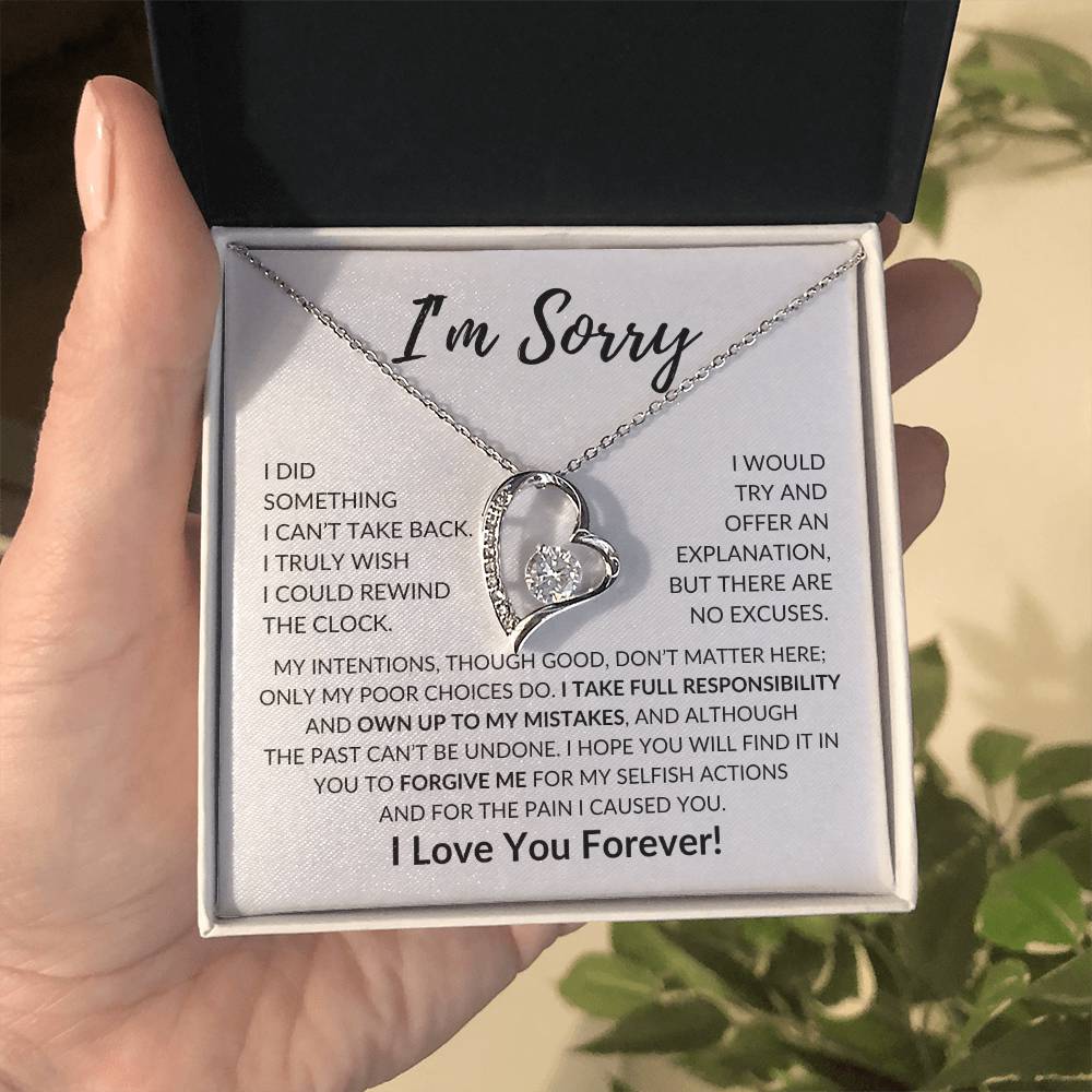 Apology Gift For Her I'M Sorry Forever Love Necklace Forever Love Necklace