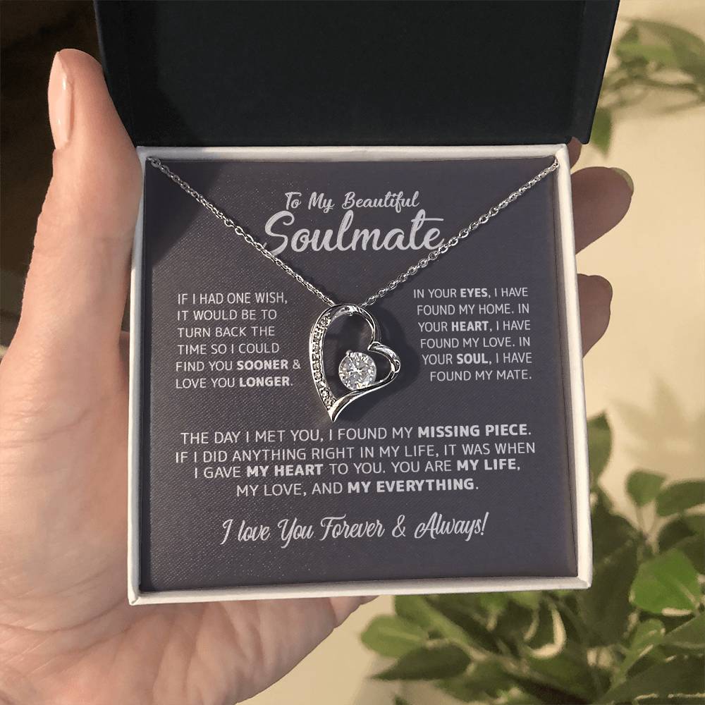 To My Beautiful Soulmate - In Your Eyes, I Have Found My Home Forever Love Necklace