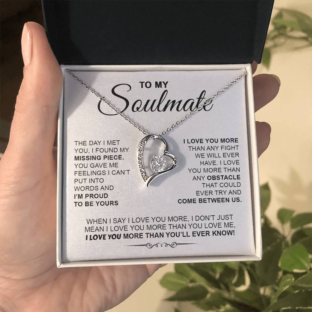 To My Soulmate I Love You More Forever Love Necklace Forever Love Necklace