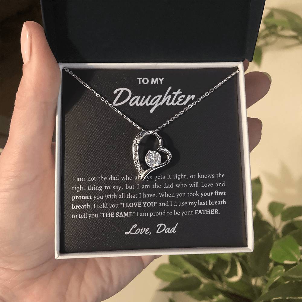 Xmas Love Necklace Gift From Dad - Show Her Your Love With This Unique Father-Daughter Jewelry For Birthday 2 Forever Love Necklace