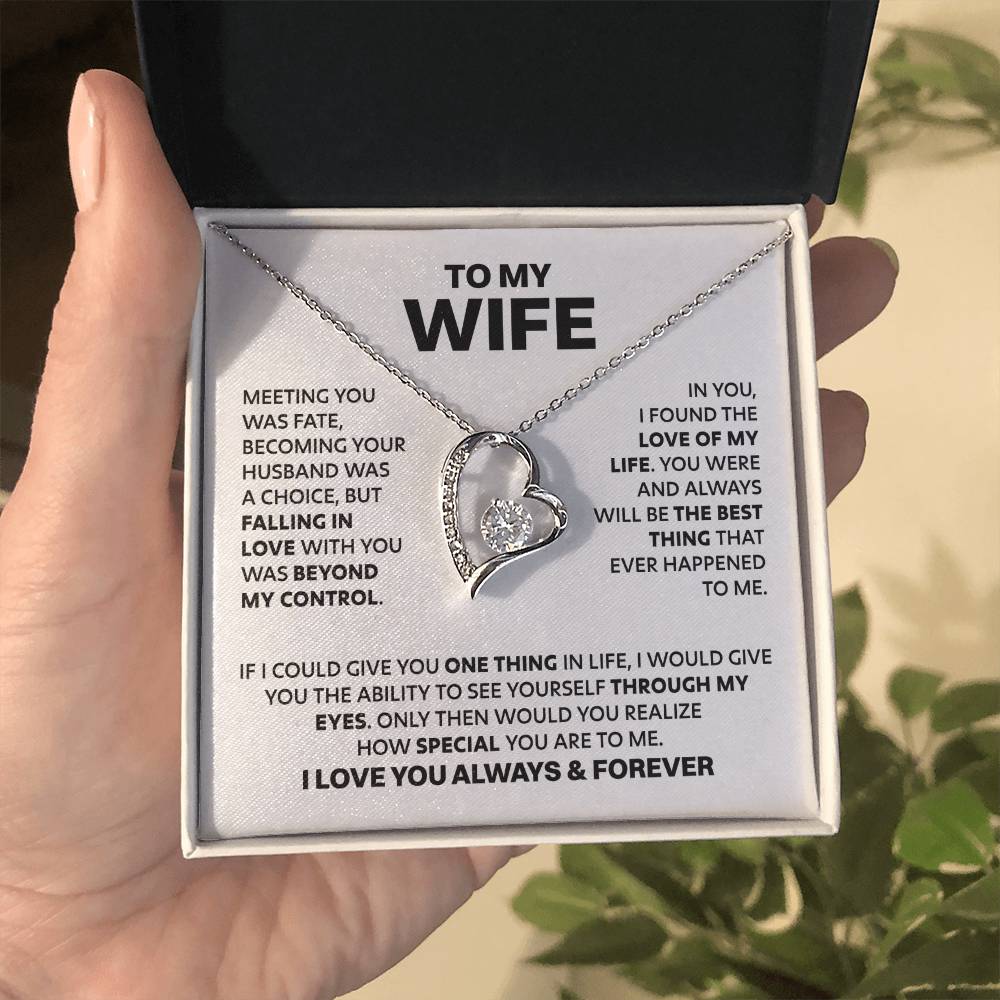 Wife Heart Necklace Meeting You Was Fate Forever Love Necklace