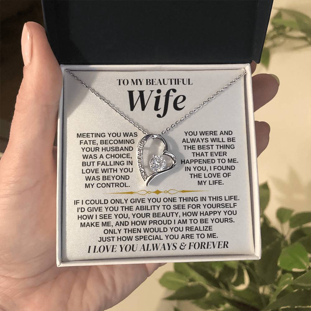 To My Beautiful Wife - Forever Love Necklace Gift Set - Ss323 Forever Love Necklace