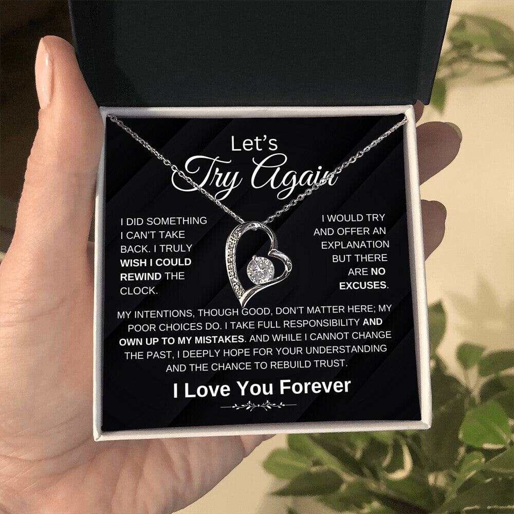 Let'S Try Again Forgive Me Forgifor Ever Love Necklace Wife Soulmate Girlfriend Forever Love Necklace