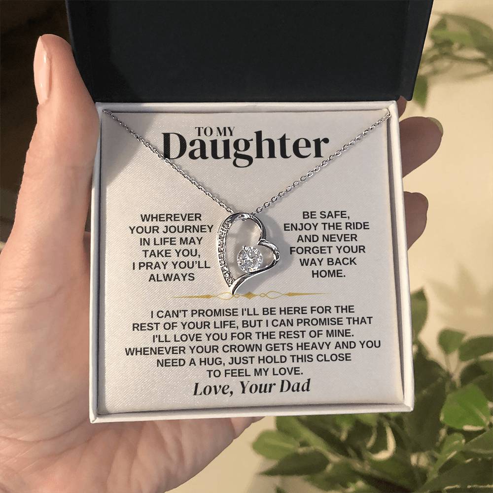 To My Daughter - Love Dad - Necklace Gift Set - Ss308 Forever Love Necklace