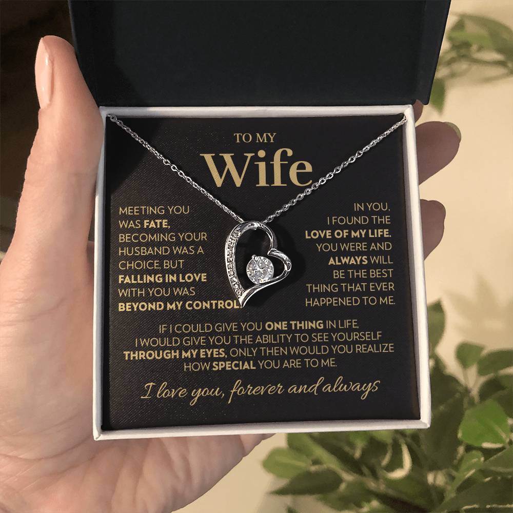 Gift For Wife - Love Of My Life - Gold Forever Love Necklace Forever Love Necklace