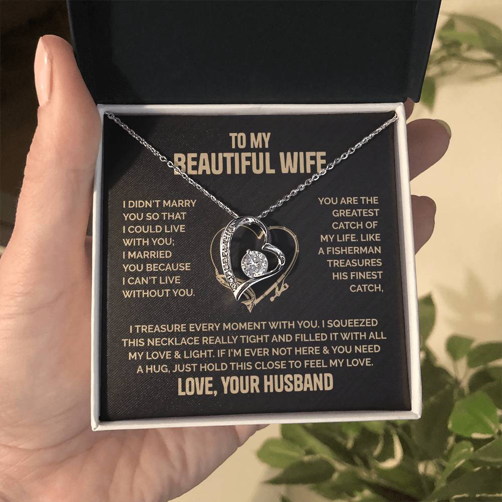 Beautiful Wife Heart Necklace Love Husband Forever Love Necklace
