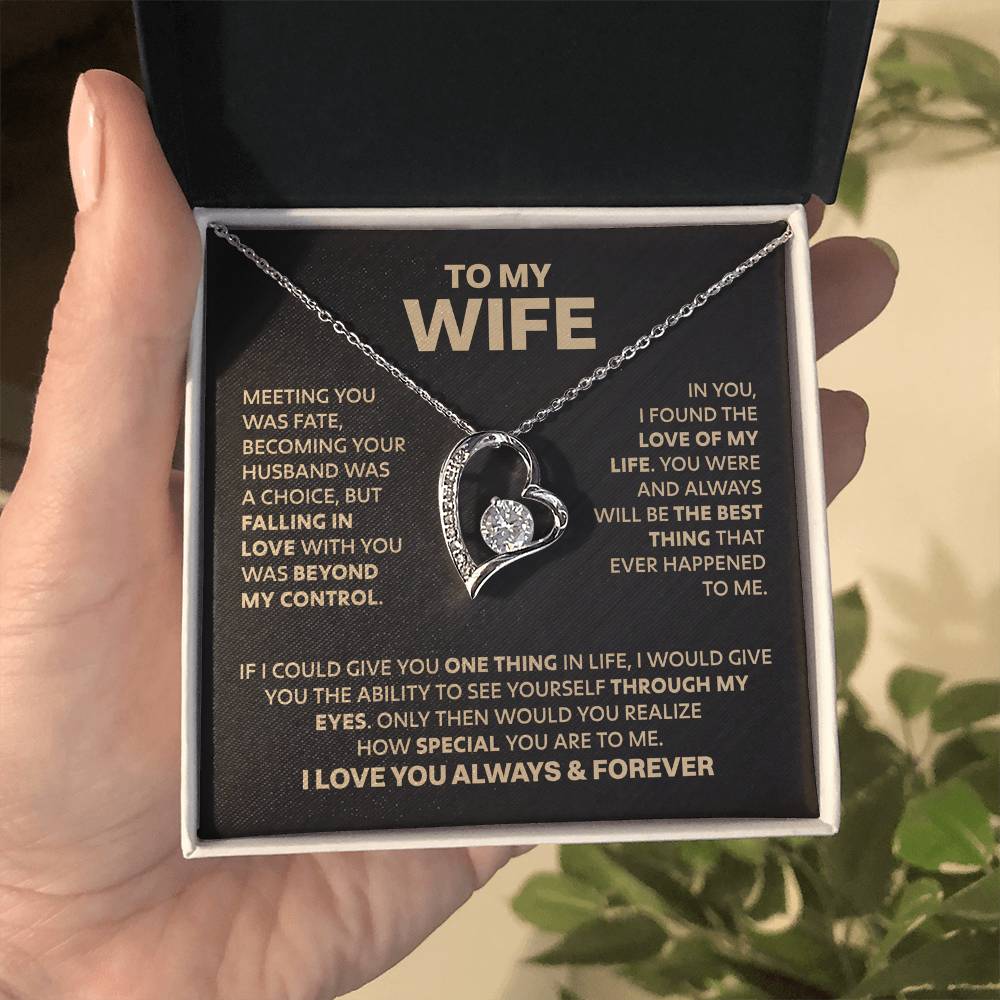 Wife Heart Necklace Meeting You Was Fate Forever Love Necklace