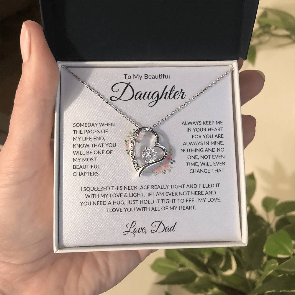Daughter Love Dad Most Beautiful Chapters Forever Love Necklace Forever Love Necklace