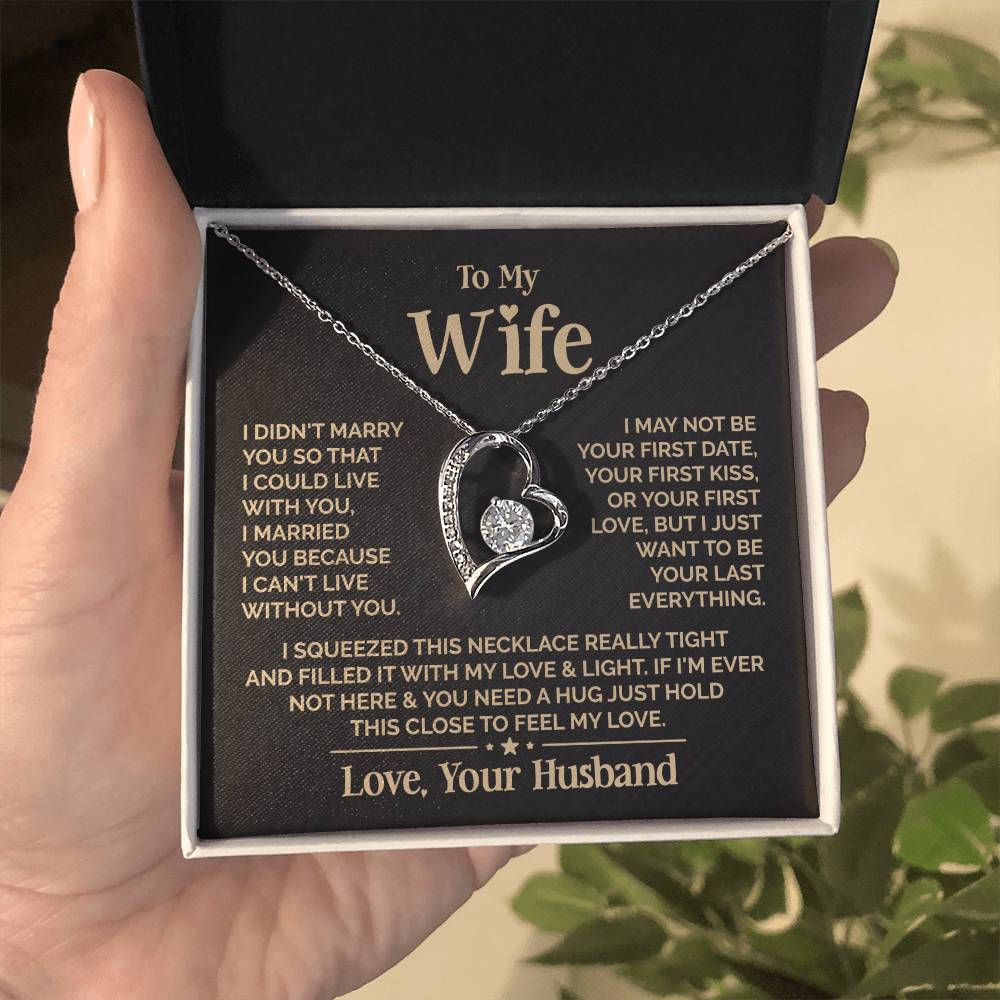 To My Beautiful Wife Heart Necklace Forever Love Necklace