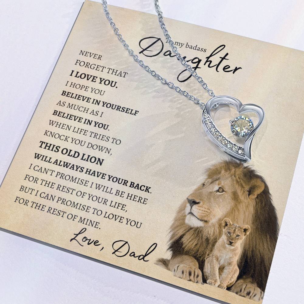To My Daughter From Dad Forever Love Necklace