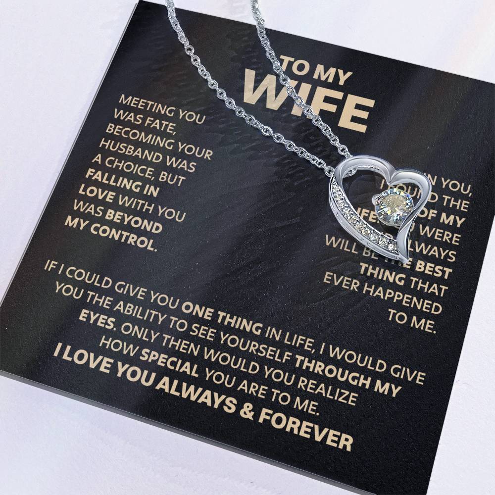 Wife Heart Necklace Meeting You Was Fate Forever Love Necklace