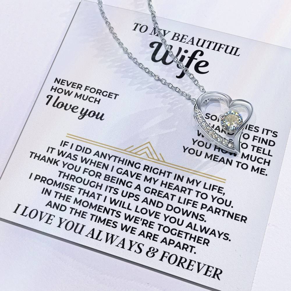To My Beautiful Wife - Forever Love Gift Set - Ss547 Forever Love Necklace