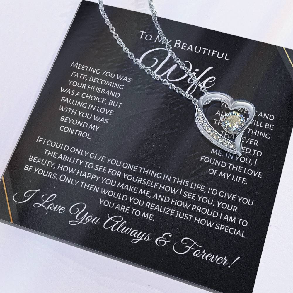 To My Beautiful Wife - One Thing - Forever Love Necklace