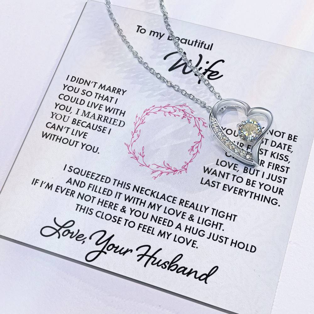 To My Beautiful Wife - Forever Love Necklace Forever Love Necklace