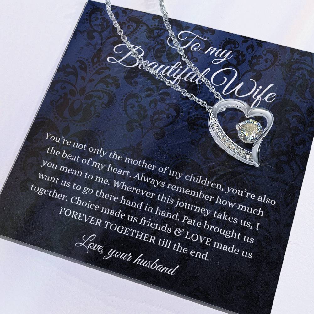 To My Beautiful Wife From Husband Forever Love Necklace