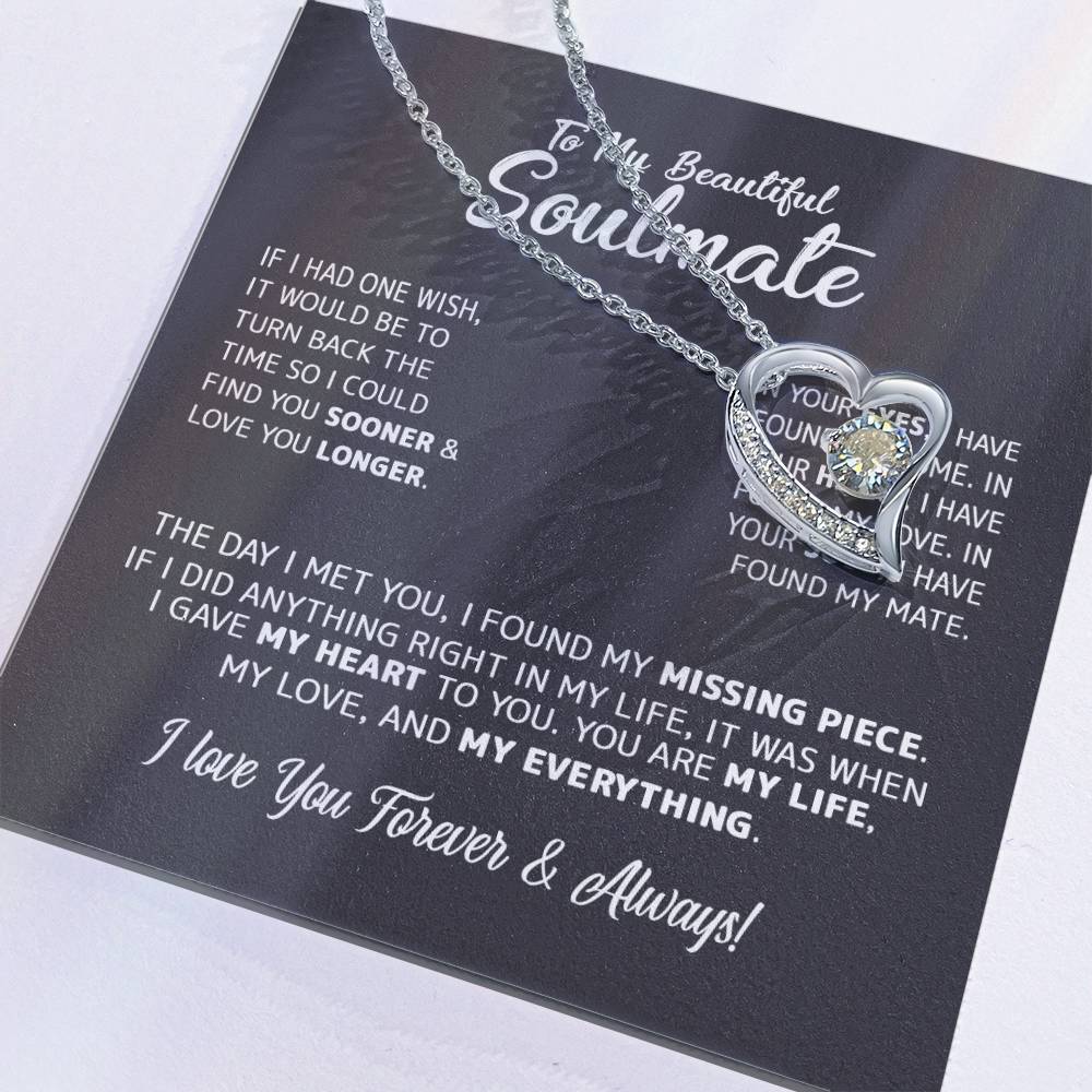 To My Beautiful Soulmate - In Your Eyes, I Have Found My Home Forever Love Necklace