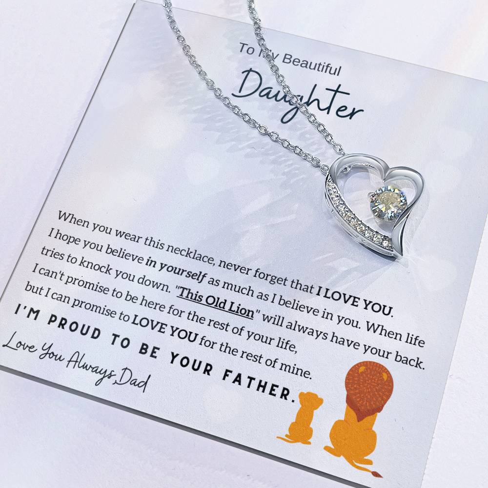 To My Daughter, I'M Proud To Be Your Father Forever Love Necklace