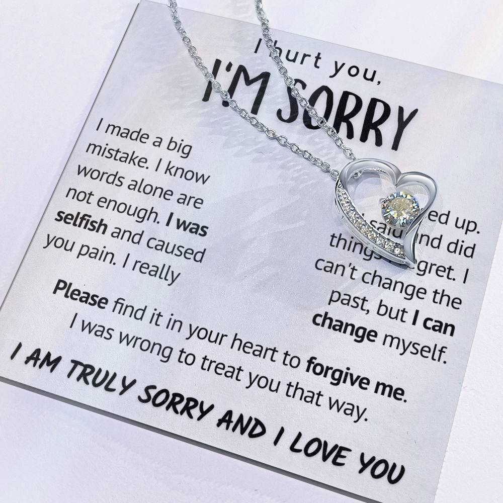 Forgive Me Necklace, Apology Jewelry, Sorry Gift Wife, Sorry Gift Girlfriend, Sorry Gift Friend, Sorry Gift, Sorry Card, Heartfelt Message Forever Love Necklace