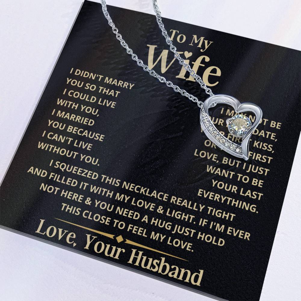 To My Wife Heart Necklace Forever Love Necklace