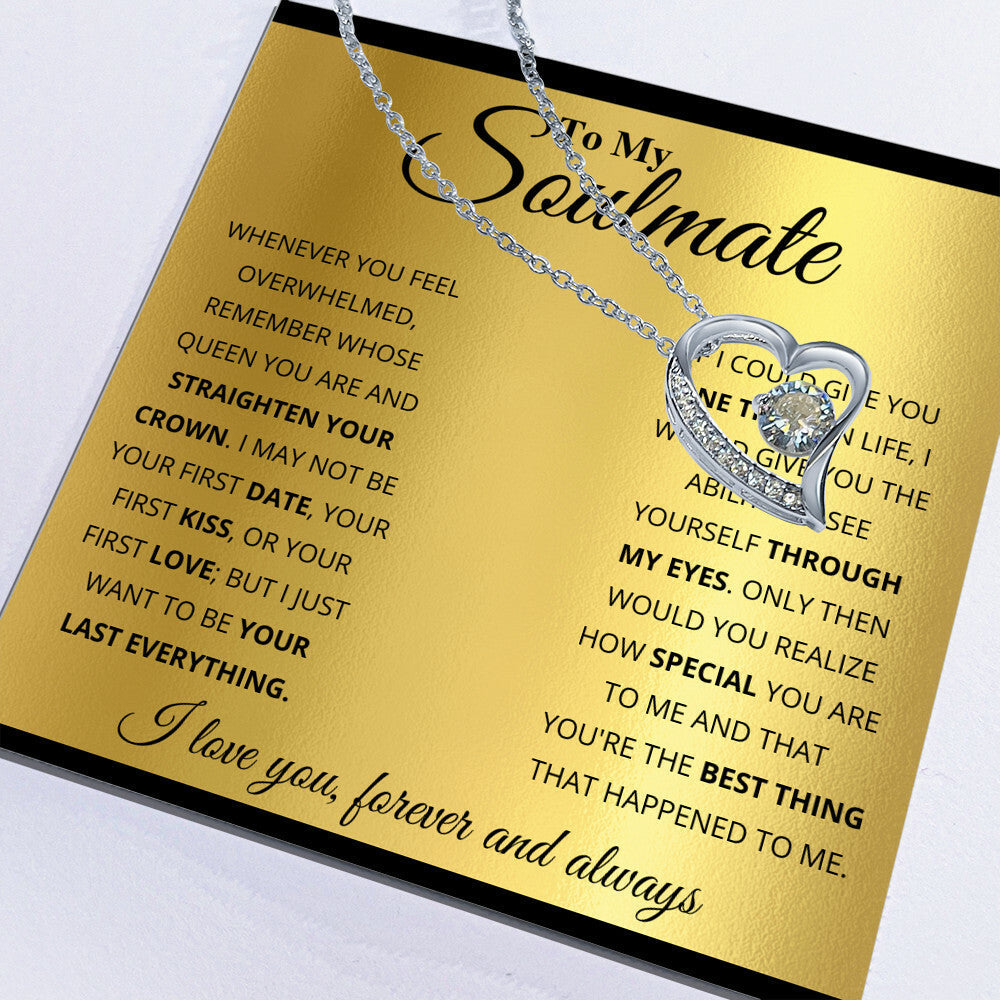 Heart Necklace My Soulmate Forever Love Necklace