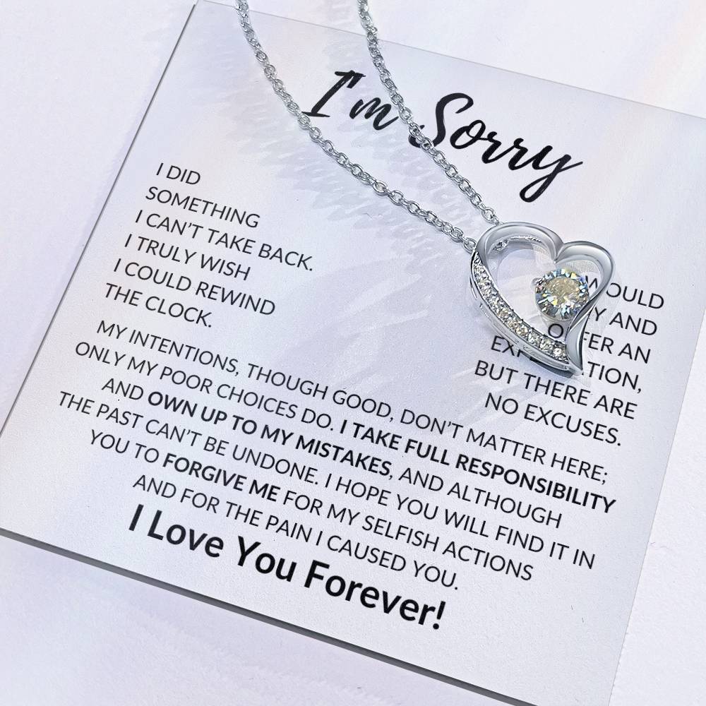 Apology Gift For Her I'M Sorry Forever Love Necklace Forever Love Necklace