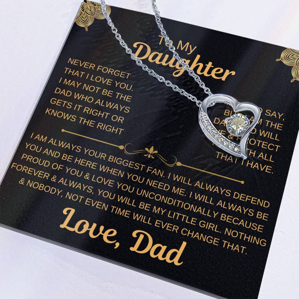 To My Daughter-Forever Love Necklace Forever Love Necklace