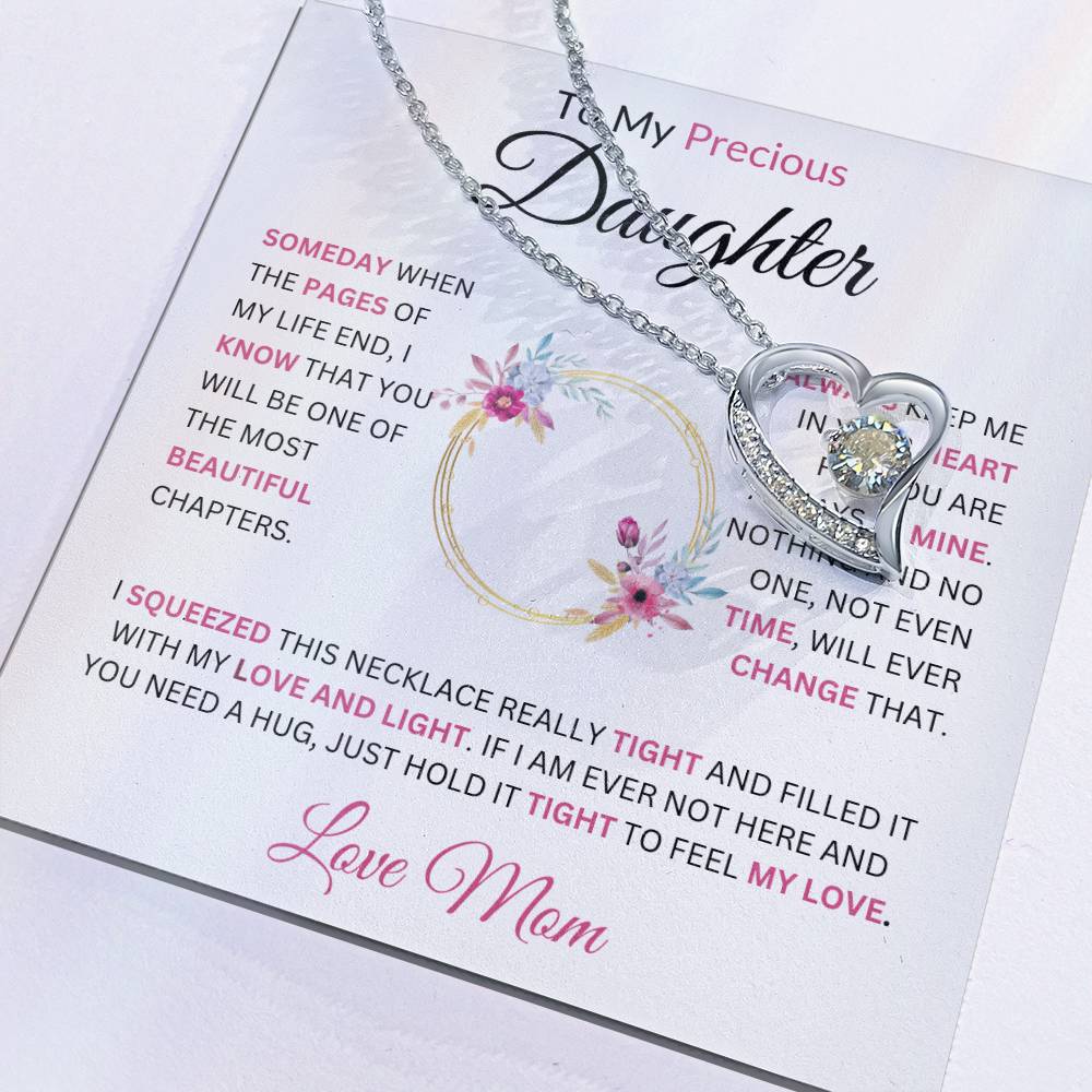 To My Precious Daughter Someday When The Pages Love Mom Necklace Forever Love Necklace