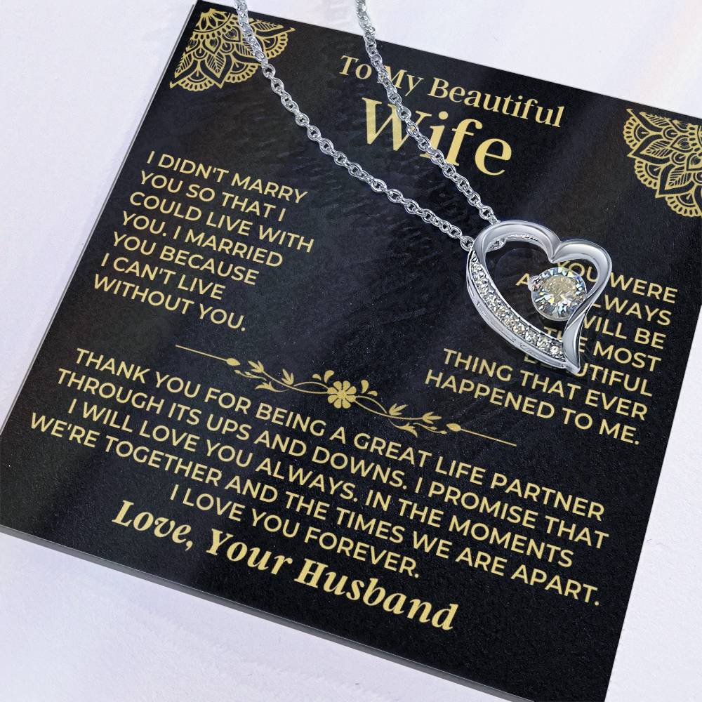 To My Beautiful Wife - Forever Love Gift Set - Ss526 Forever Love Necklace