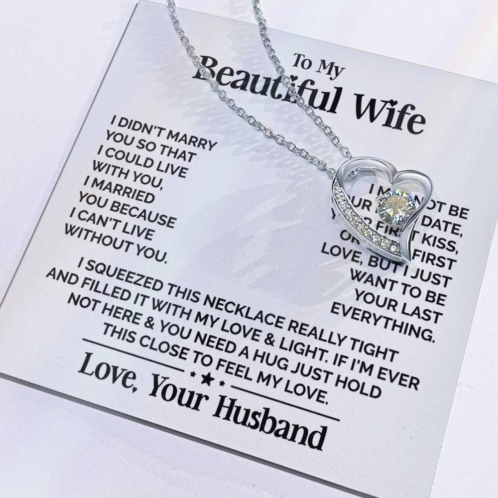 Heart Necklace - My Beautiful Wife Forever Love Necklace