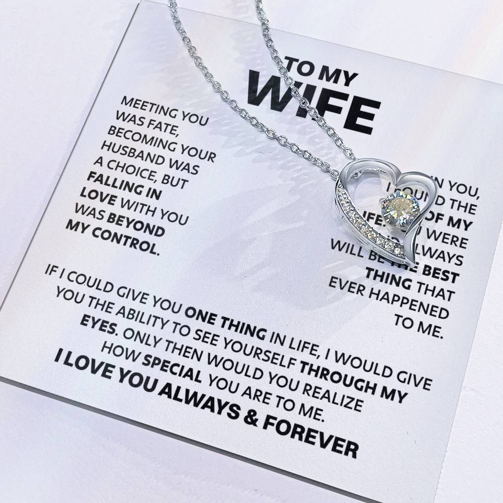 Wife Heart Necklace Meeting You Was Fate Forever Love Necklace