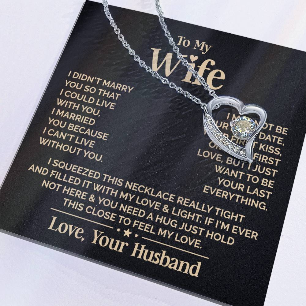 To My Beautiful Wife Heart Necklace Forever Love Necklace