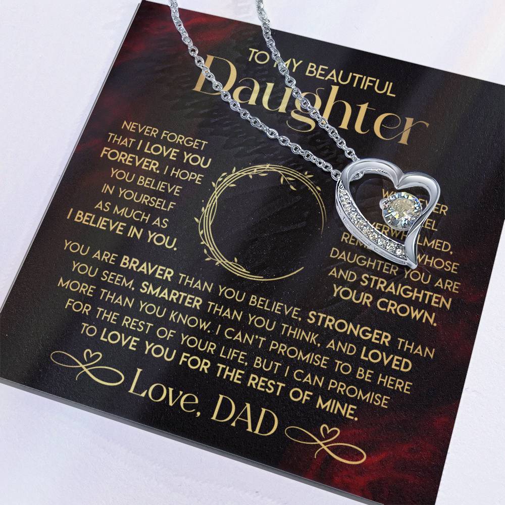 To My Daughter - Never Forget That I Love You - Forever Love Forever Love Necklace