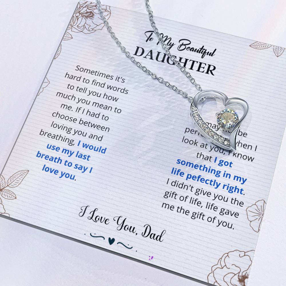 Daughter - I Love You Forever Love Necklace Gift For Daughter, Gift From Dad, Daughter Gift, Daughter Necklace, Father Daughter Gift, Birthday Gift Forever Love Necklace