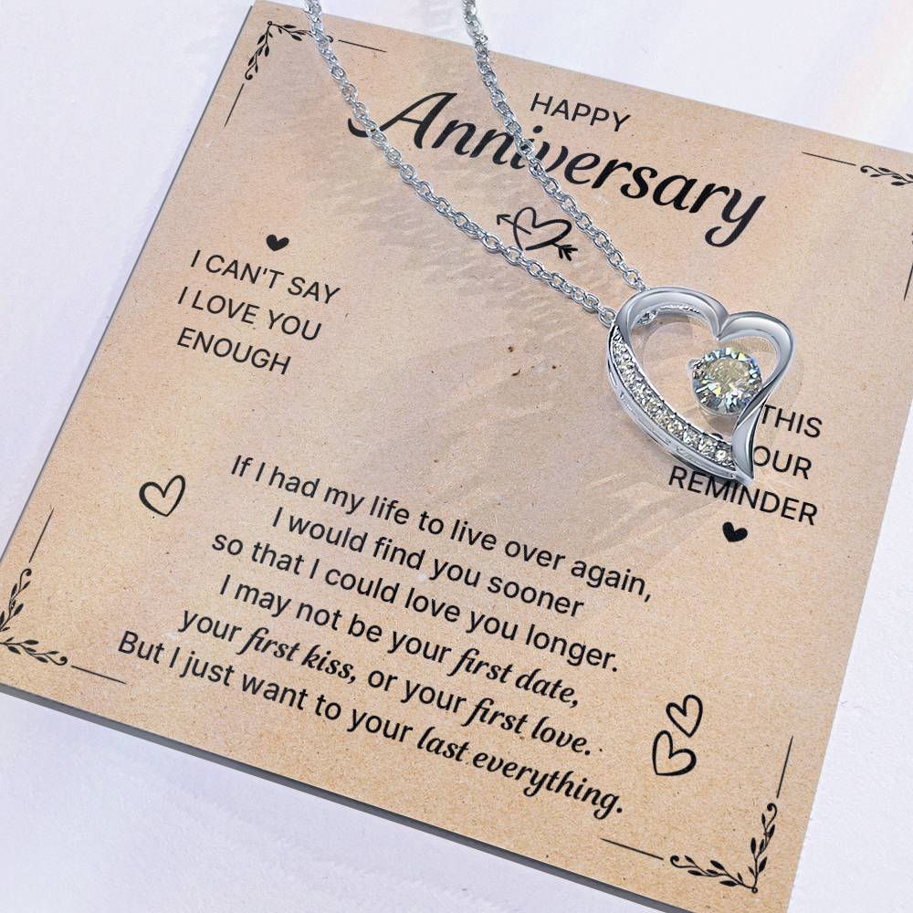 Happy Anniversary Last Everything Forever Love Necklace Forever Love Necklace