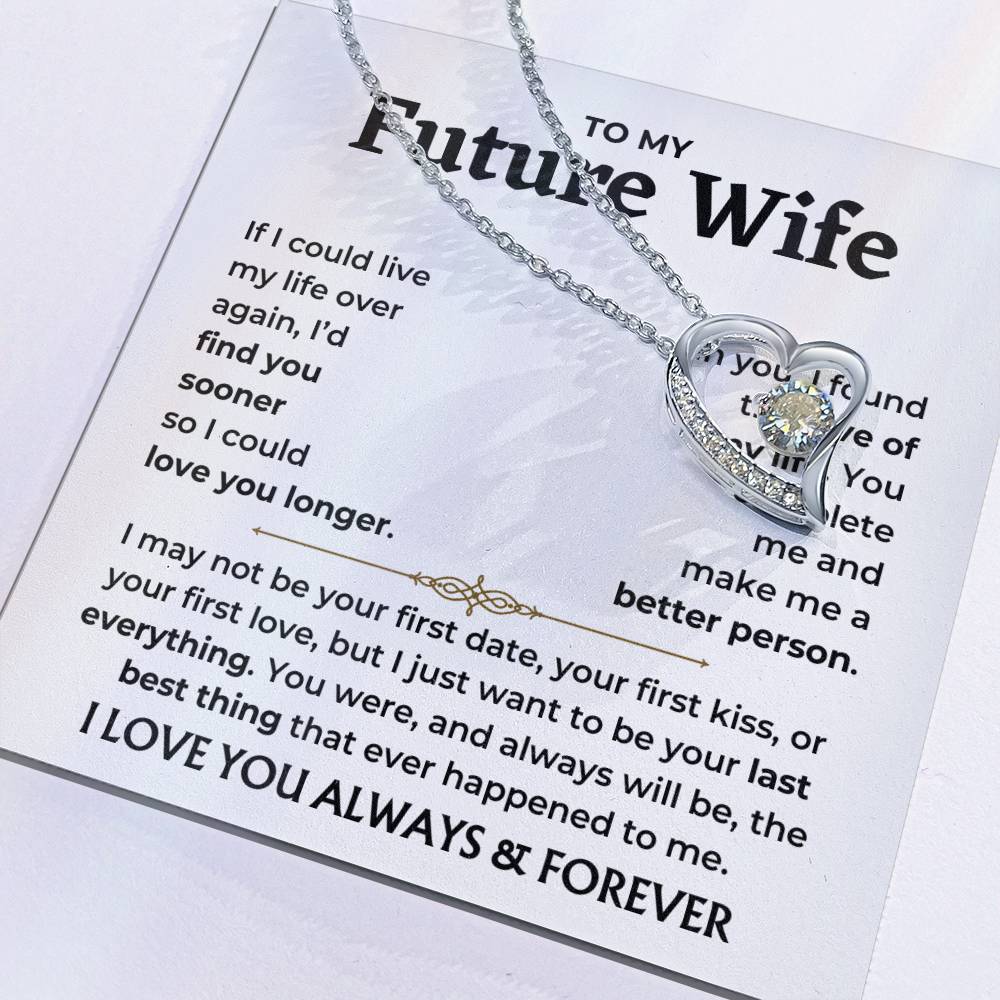 To My Future Wife - You Complete Me Forever Love Necklace Gift Set - Forever Love Necklace