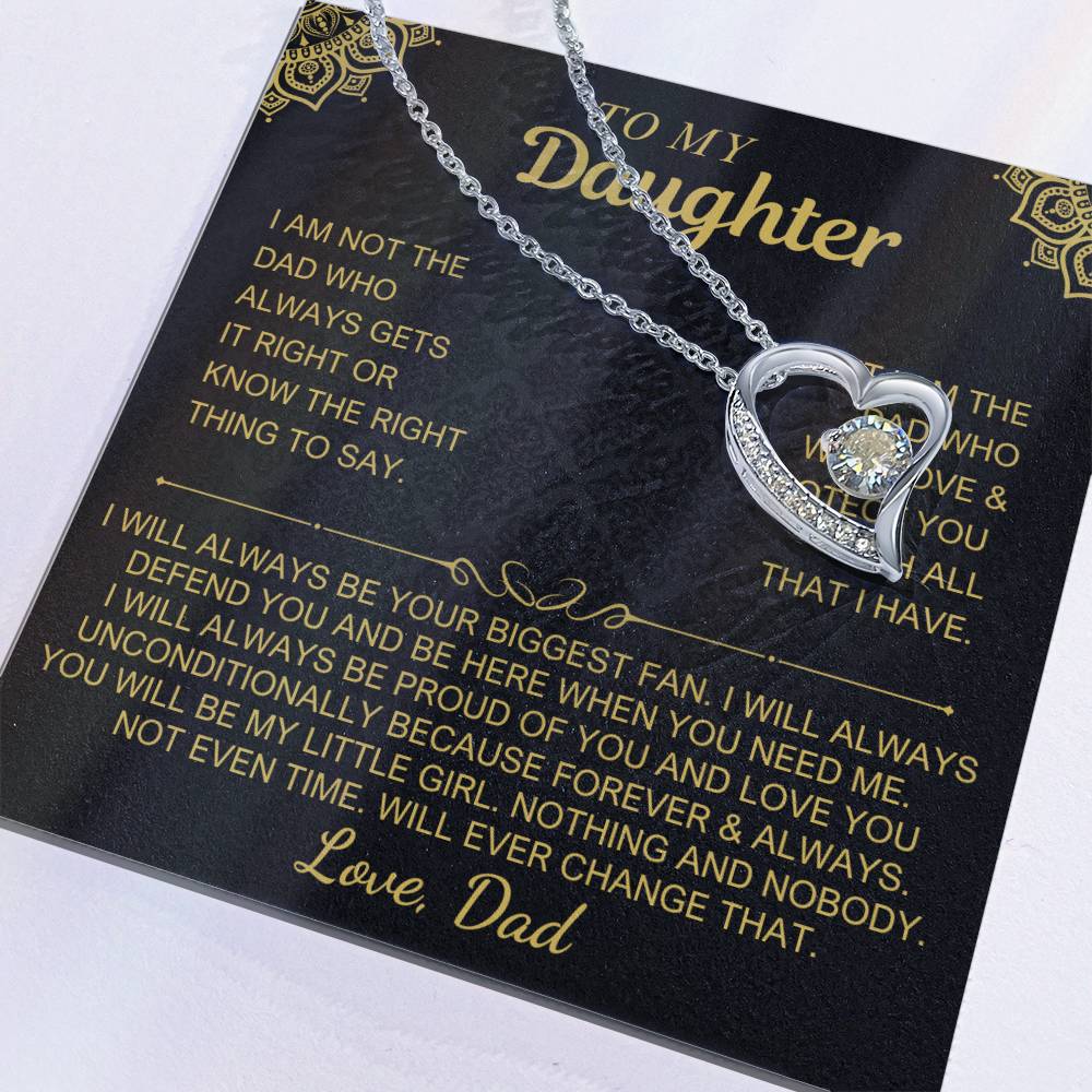 To My Daughter - Love Dad - Beautiful Set Forever Love Necklace