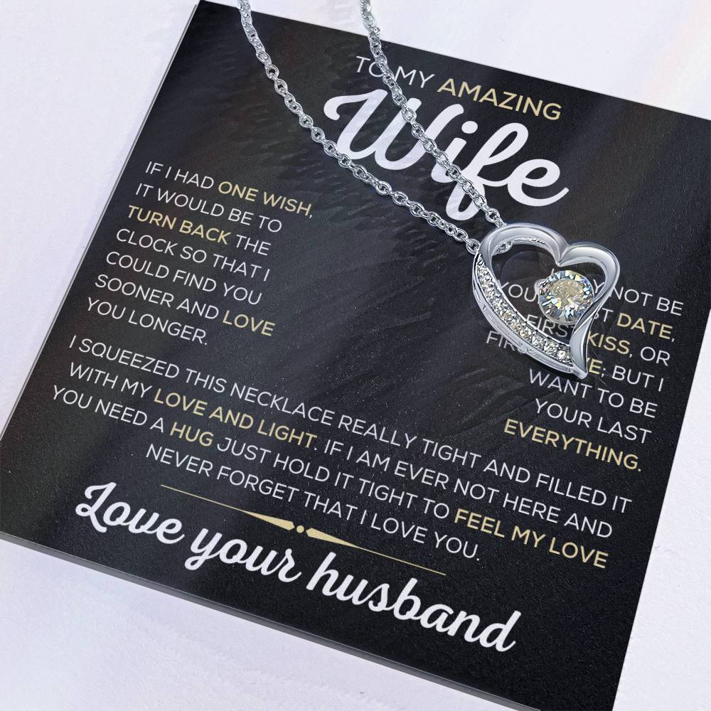 To My Amazing Wife One Wish Forever Love Necklace Forever Love Necklace