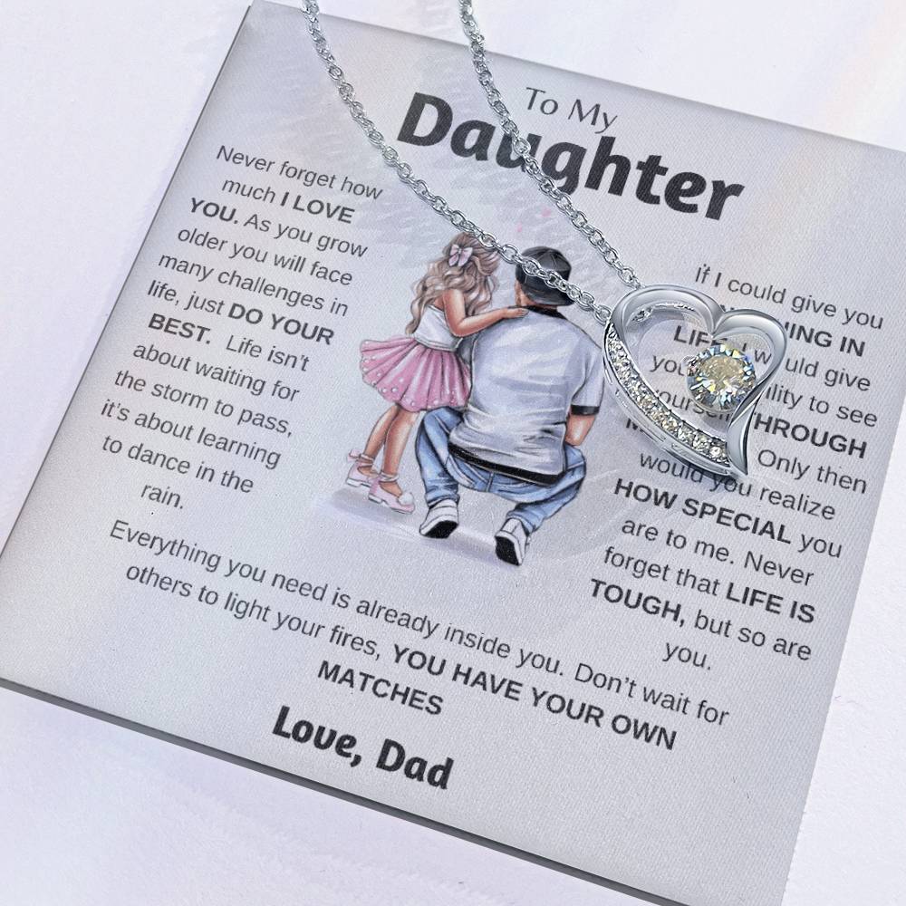 To My Daughter Just Do Your Best Forever Love Necklace Forever Love Necklace