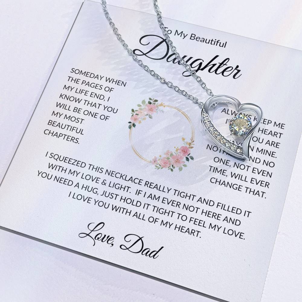 Daughter Love Dad Most Beautiful Chapters Forever Love Necklace Forever Love Necklace
