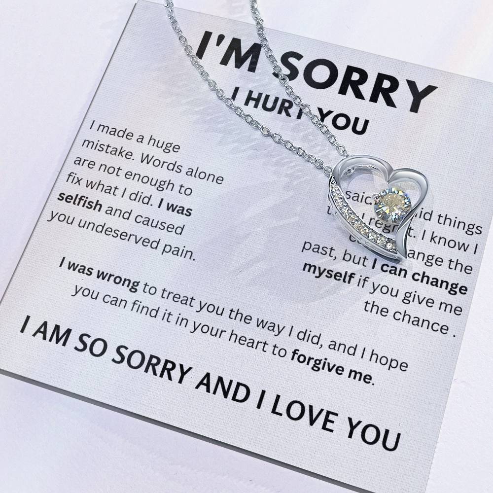 I'M Sorry I Hurt You - White Forever Love Necklace