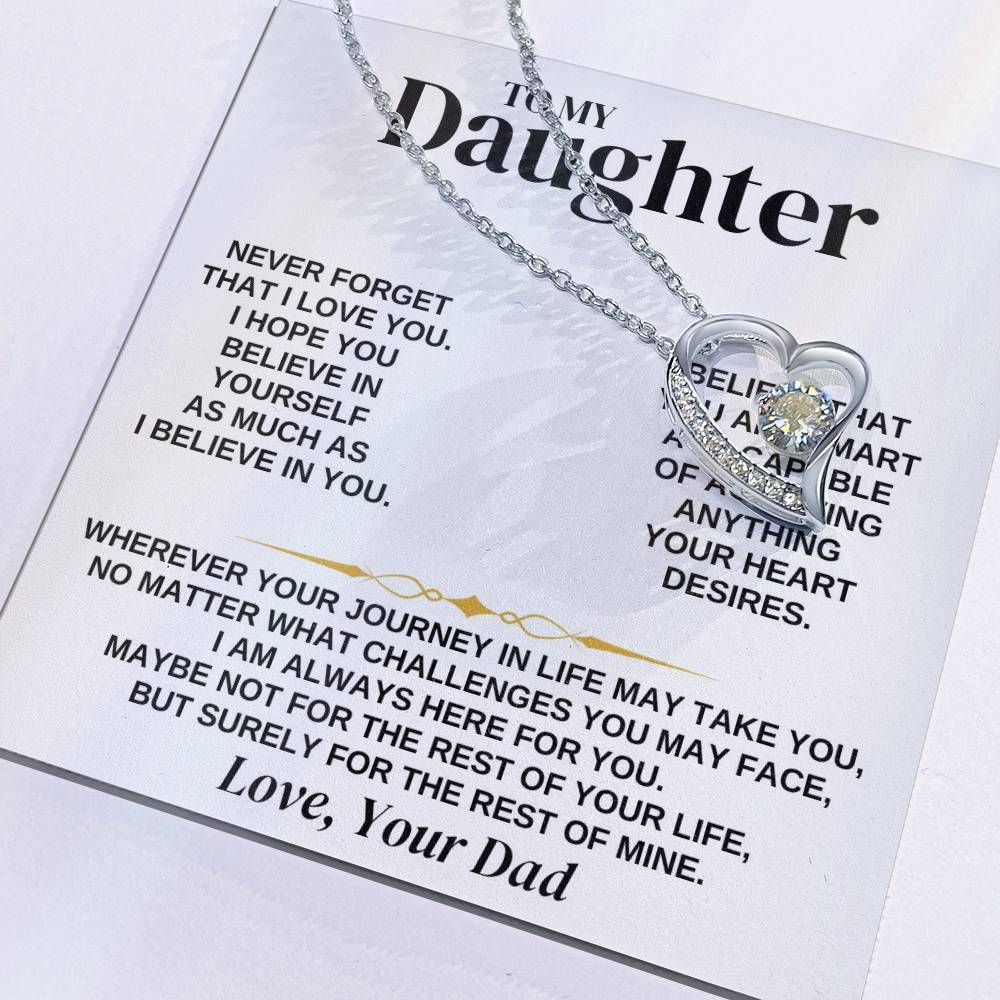 To My Daughter - Love Dad - Necklace Gift Set - Ss346 Forever Love Necklace