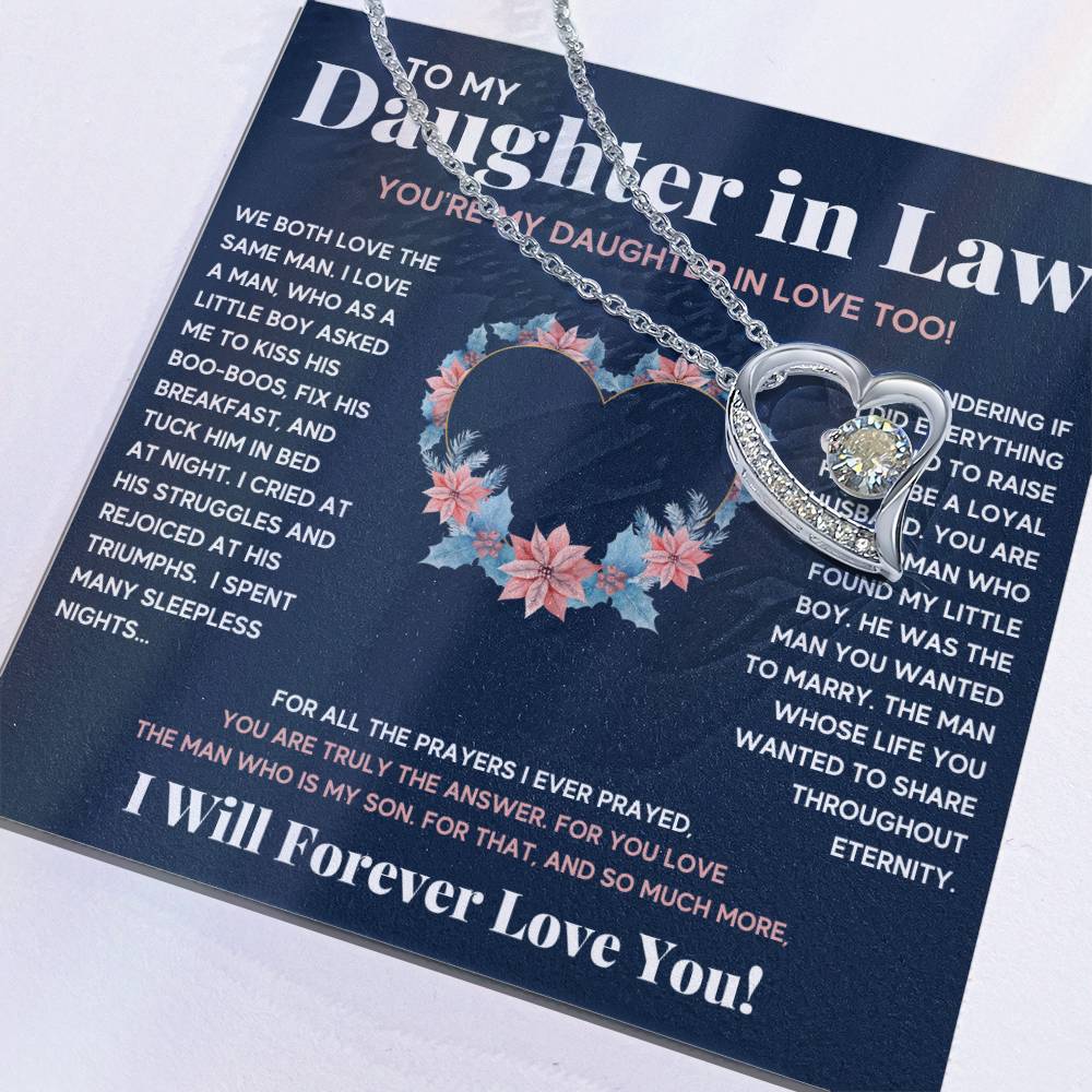 To My Daughter In Love Heart Necklace Gift Set Forever Love Necklace