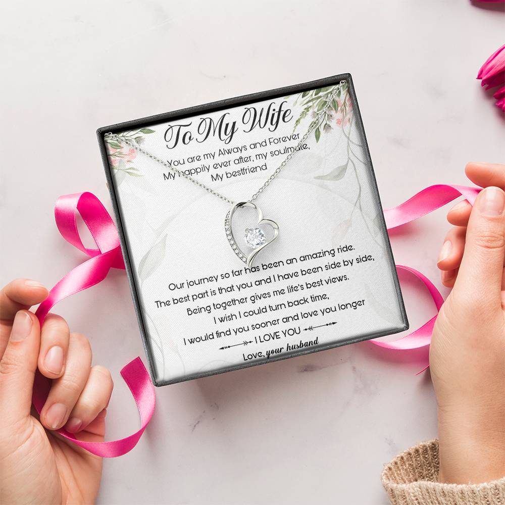 Forever Love To My Wife Necklace From Husband Anniversary Gift For Wife Birthday Gift For Wife Gift For Wife Necklace For Wife Forever Love Necklace