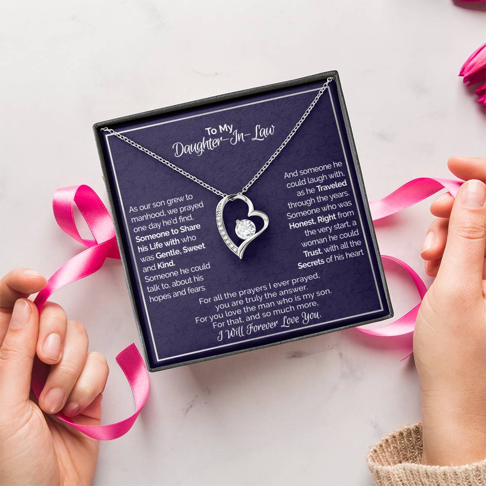 A Gift For Daughter In Law You Are Truly The Answer Forever Love Necklace