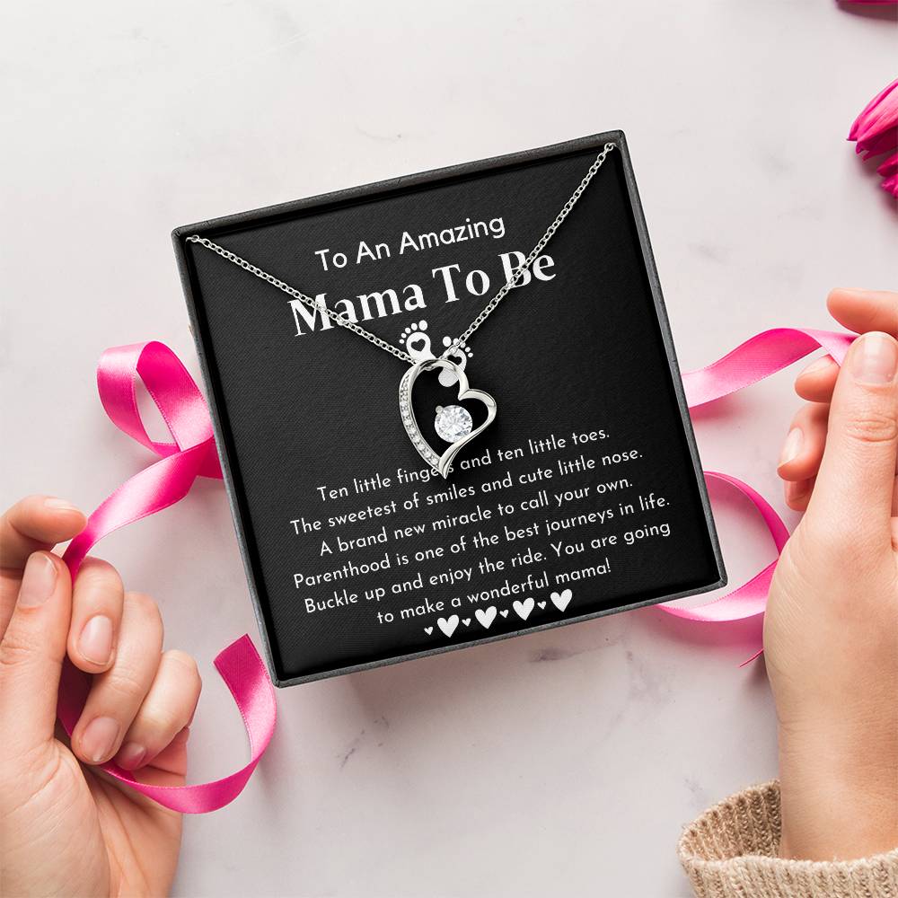 To An Amazing Mama To Be Pregnancy Gift For Friend Gift For First Time Mom Pregnancy Gift For Best Friend Gift For Mom To Be Necklace Forever Love Necklace