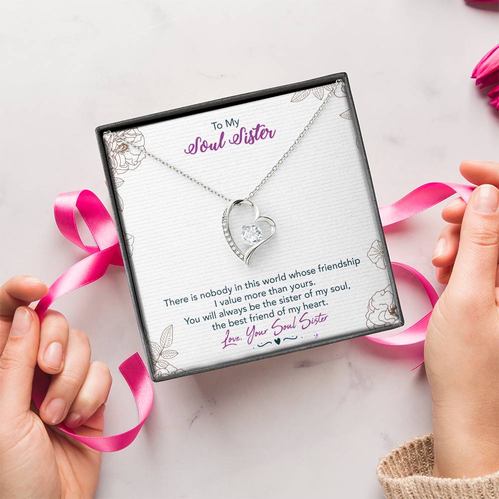 To My Soul Sister The Best Friend Of My Heart Forever Love Necklace