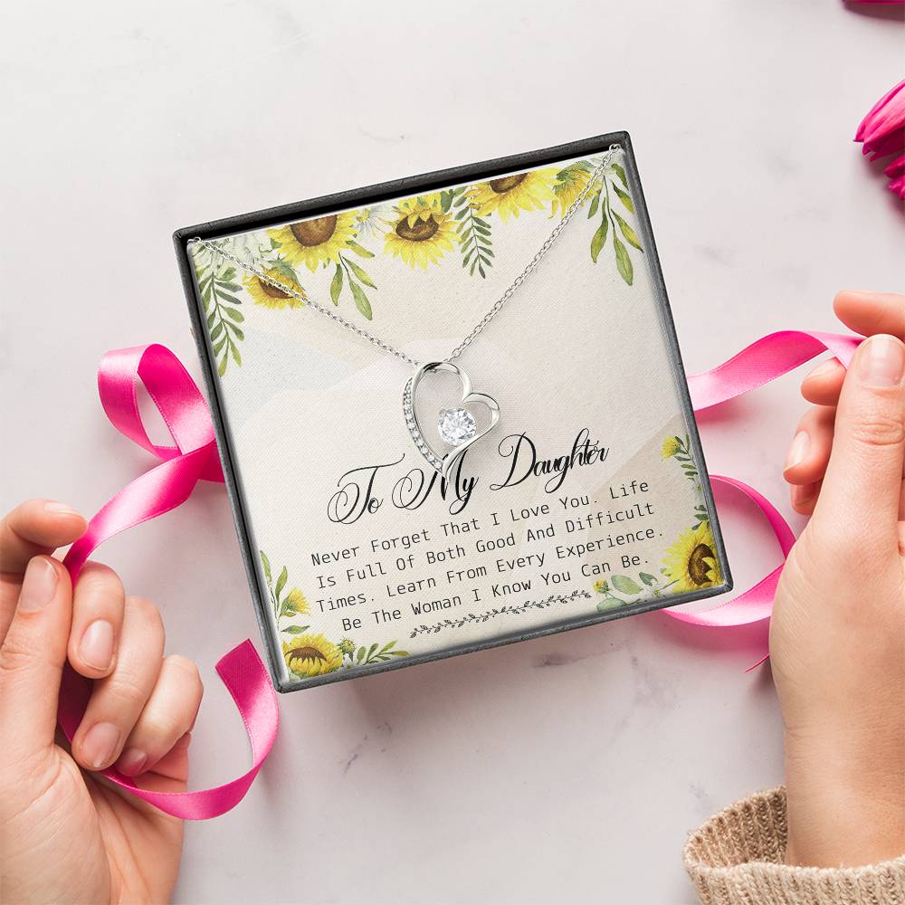 To My Beautiful Daughter Necklace To Daughter From Mom Mom And Daughter Gift Valentine's Mother's Day Daughter Graduation Gift Forever Love Necklace