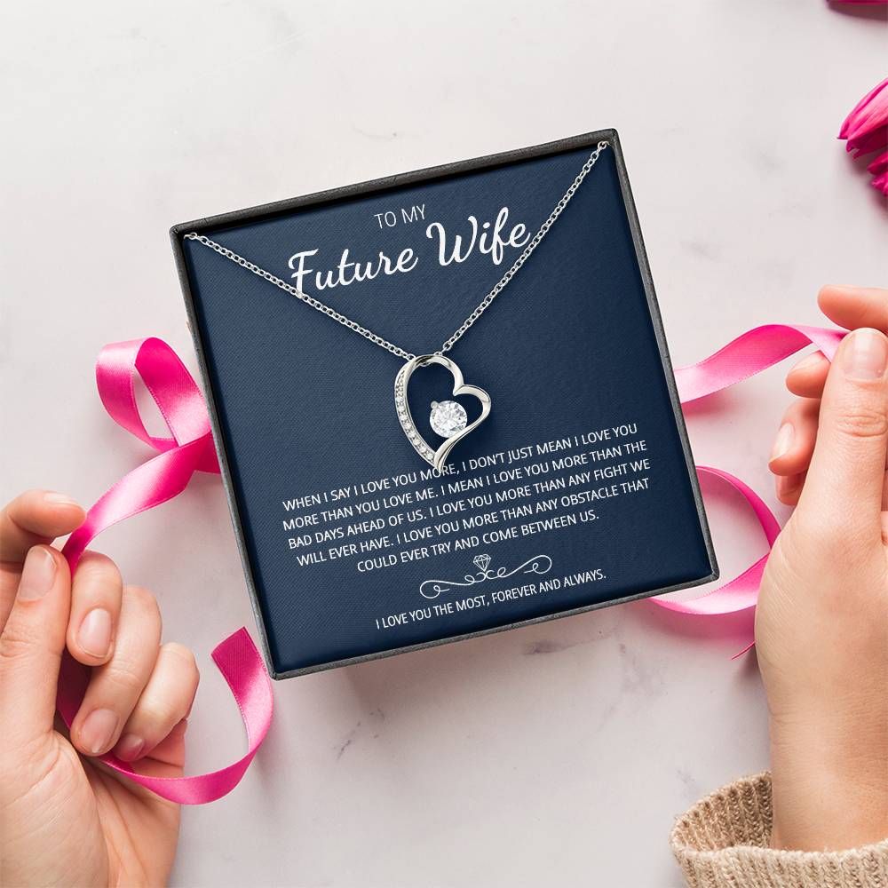 To My Future Wife Love You The Most Heart Necklace Customize Gift For Your Loving Wife! ?? Forever Love Necklace